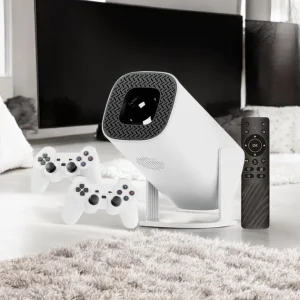 Проектор видео-игровой с джойстиками + пульт управления Android Projector HA-199 Белый — фото 2