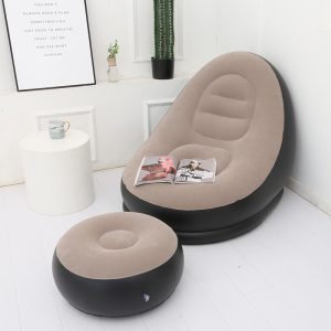 Надувное садовое кресло с пуфиком Air Sofa Comfort zd-33223, велюр, 76*130 см — фото 2