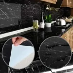 Самоклеящаяся Пленка Черная Мрамор для Кухни Kitchen Sticker Мраморная Наклейка 3м на 60см — фото 2