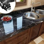 Самоклеящаяся Пленка Черная Мрамор для Кухни Kitchen Sticker Мраморная Наклейка 3м на 60см — фото 4