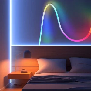 Неоновая LED RGB лента 5 м с чешуйчатым покрытием и управлением через приложение, пульт — фото 2
