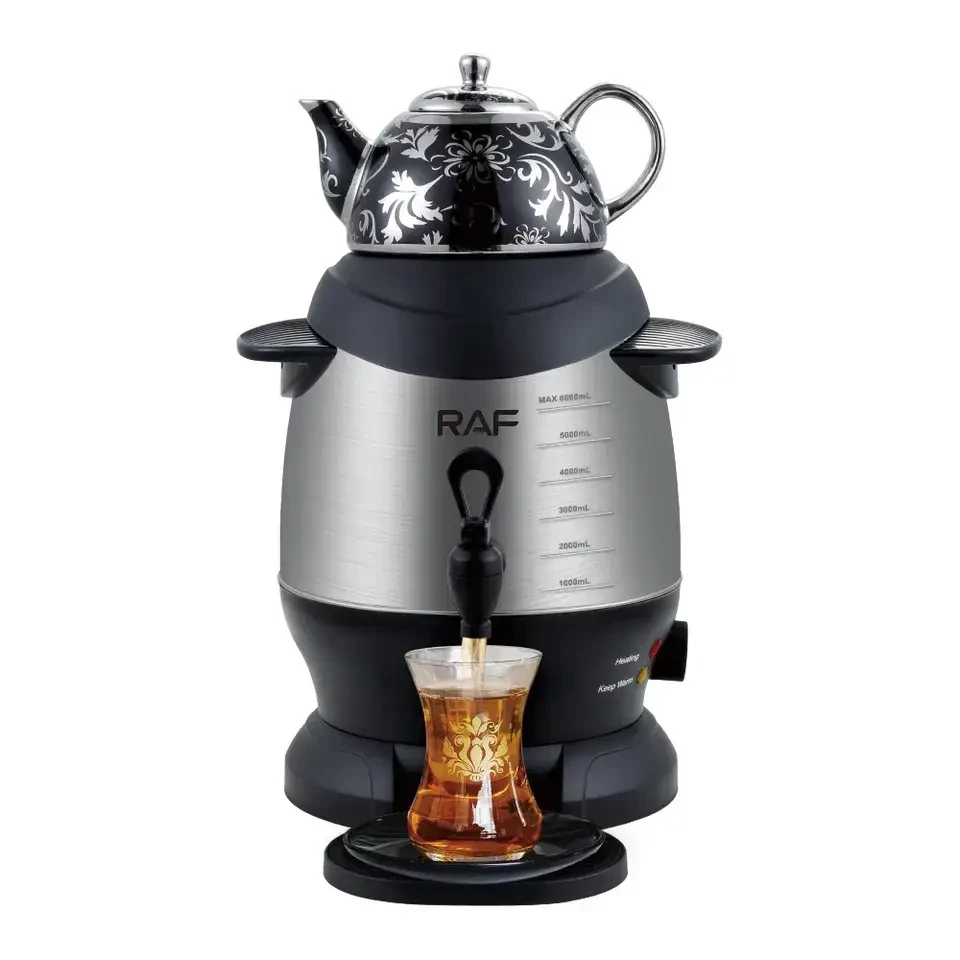 6835464044_elektricheskij-samovar-2 Электрический самовар 2 в 1 на 6 л с фарфоровым заварным чайником на 1л RAF R.7115 Электросамовар с заварником - Зображення 1
