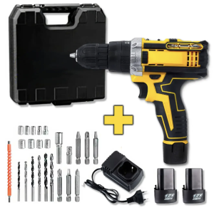 Набор шуруповерт аккумуляторный с насадками screw driver sets yellow 12v Полный комплект в чемодане!
