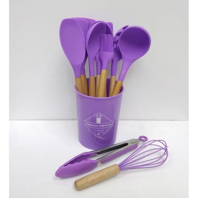 6893223859_nabor-kuhonnyh-prinadlezhnostej Набор кухонных принадлежностей 12 предметов Kitchen Set, Кухонный набор в стакане RD-1204 Красный - Зображення 1