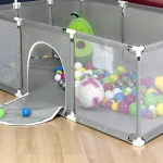 Детский манеж с сетчатыми стенками, баскетбольным кольцом и воротами KP-82 180х120х62см — фото 5