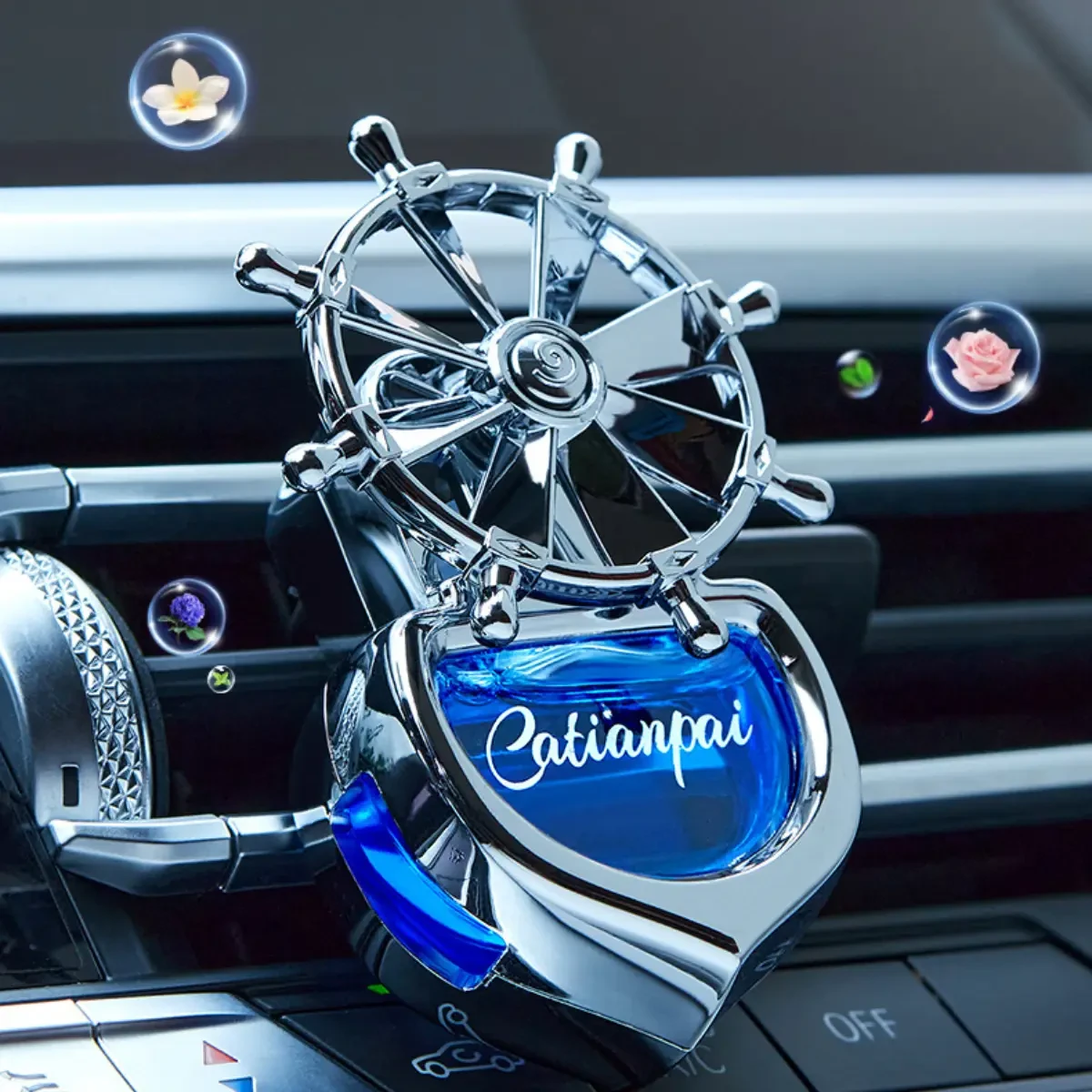 6897748835_avtomobilnyj-aromatizator-shturval Автомобильный ароматизатор Штурвал на решётку вентиляции с вращающимся штурвалом Vert-17 - Зображення 1