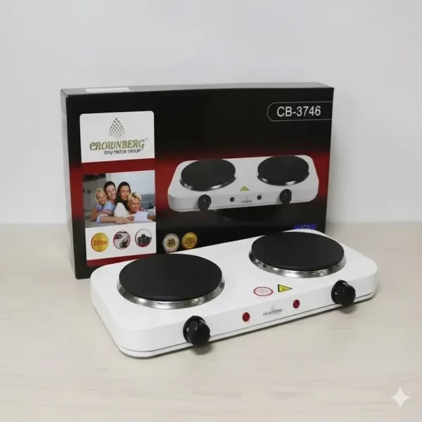 УЦЕНКА! Двухконфорочная электроплита дисковая настольная Crownberg CB-3746 2000W (Плохая у
