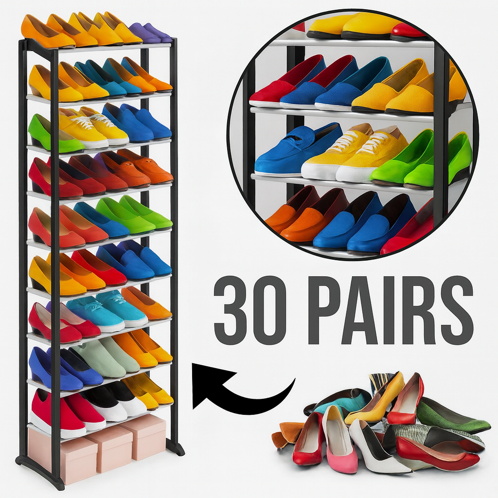 6945016533_utsenka-polka-dlya УЦЕНКА! Полка для обуви на 30 пар Amazing Shoe Rack (Плохая упаковка 2726) - Зображення 1
