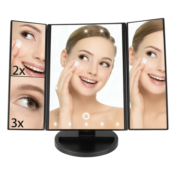 Зеркало тройное для макияжа с LED подсветкой Magic Makeup Mirror, 22 лампы, косметическое зеркало