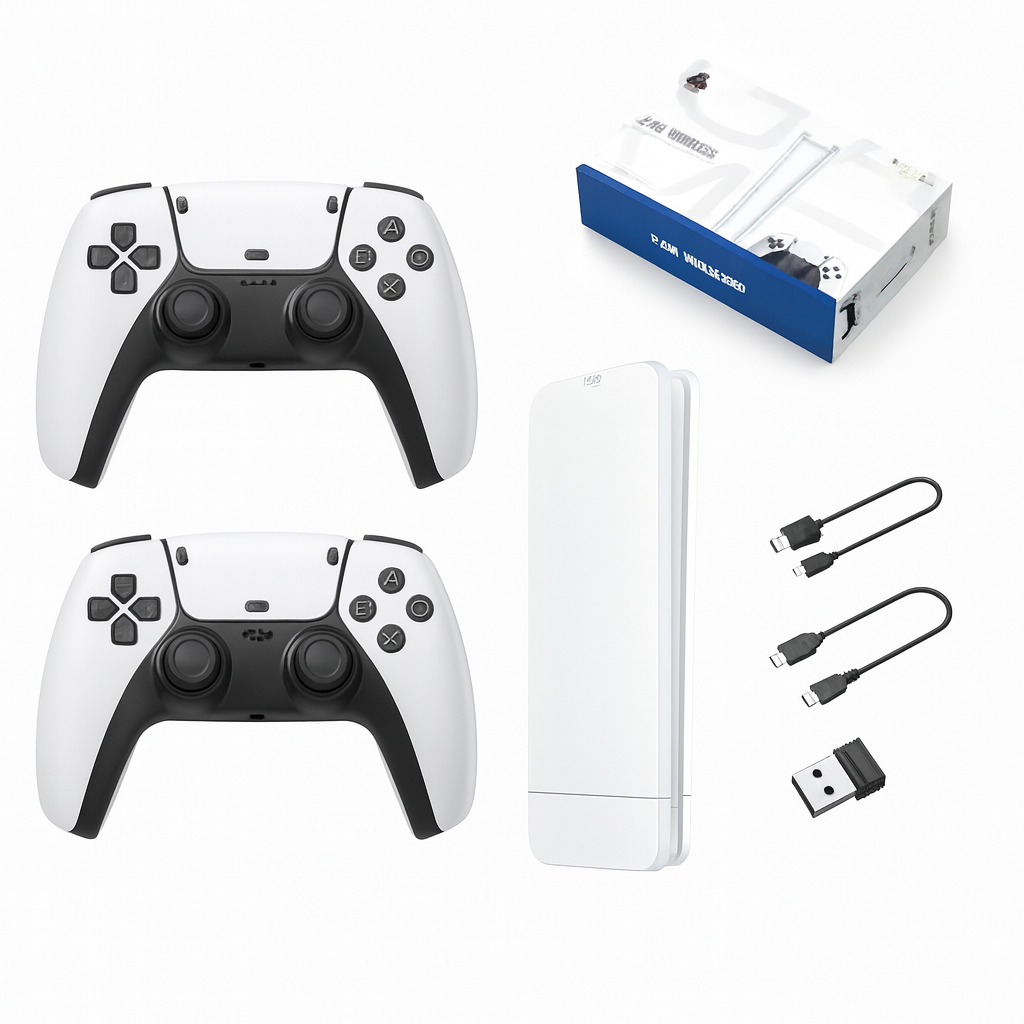 6947057734_igrovaya-mini-konsol Игровая мини консоль HDMI M15 GAME STICK 4K 64GB 20000 бесплатных игр + два беспроводных контроллера белая PS1 - Зображення 1