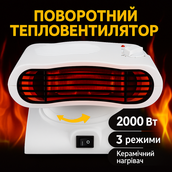 Электрообогреватель (дуйчик) 2000 Вт, RAF 1185, Белый