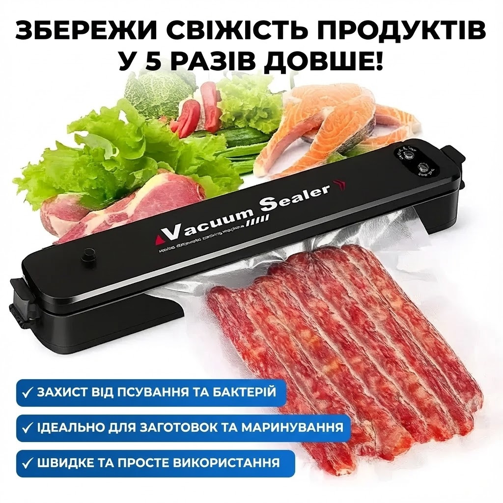УЦЕНКА! Вакуумный упаковщик Vacuum Sealer (Повреждение корпуса 3343) УЦЕНКА! Вакуумный упаковщик Vacuum Sealer (Повреждение корпуса 3343)