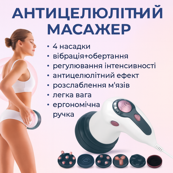 УЦЕНКА! Инфракрасный антицеллюлитный массажер RETTER Body I — 3 насадки
