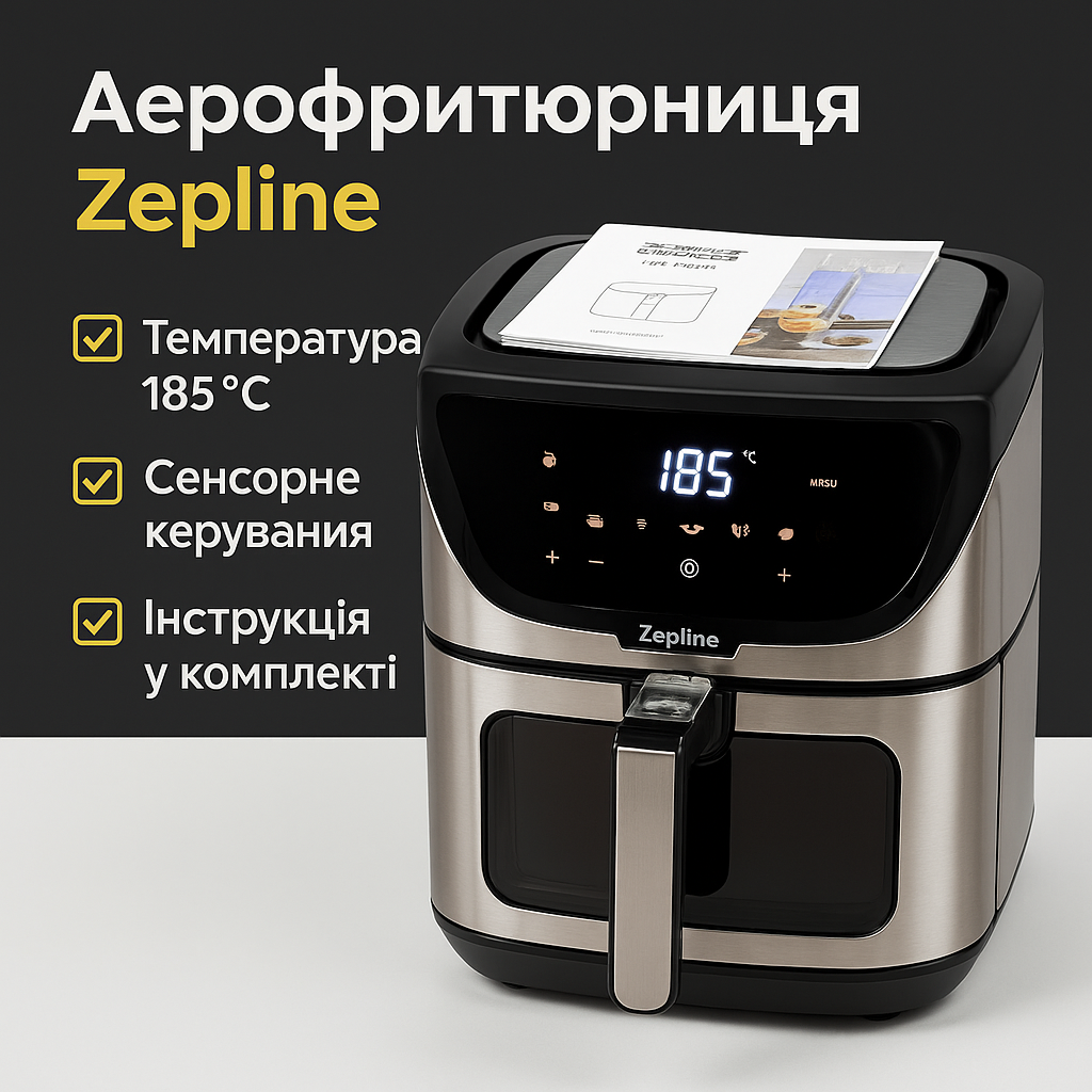 6975610518_professionalnaya-frityurnitsa-zepline Профессиональная фритюрница Zepline ZP-217, 12 л, 4200 Вт, 2 ТЭНа, антипригарные корзины, сенсорное управление - Зображення 1