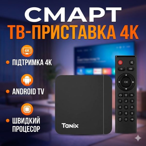 Smart TV приставка Tanix TX3 Mini / Android TV / 2GB з 16GB / 4-ядерный Amlogic / Wi-Fi /