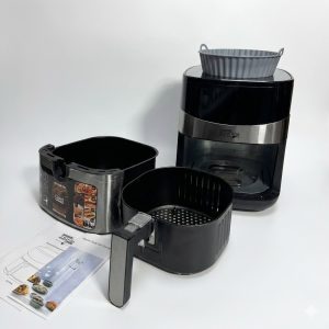 Аэрофритюрница мультипеч Zepline ZP-00233 (6.5 л, 4200 Вт) с двумя ТЭНами и сенсорным управлением + Силиконовая форма — фото 2
