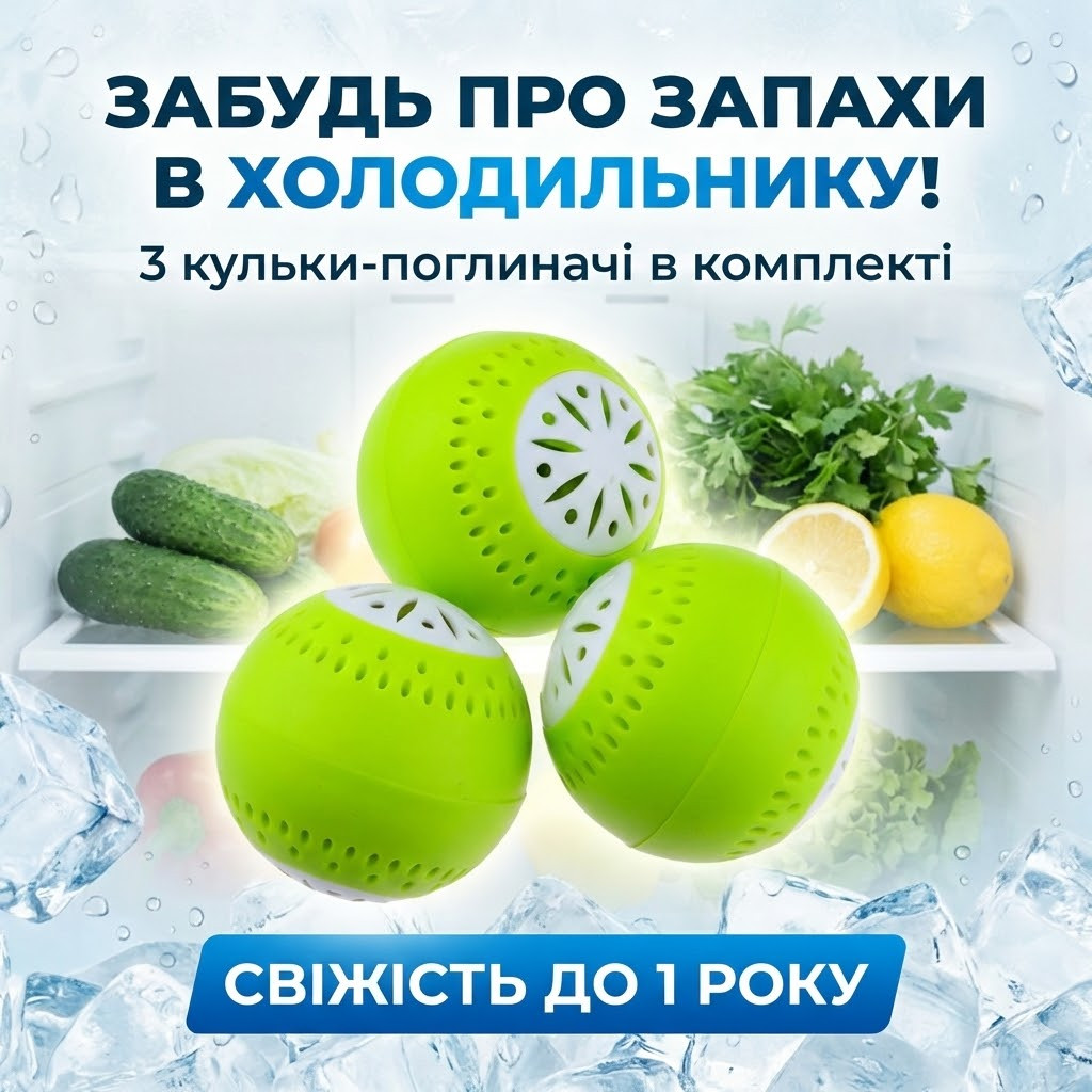 7028420383_poglotitel-zapaha-dlya Поглотитель запаха для холодильника шарики (3 шт.) | Эффективный нейтрализатор ароматов и влаги (Силикагель) - Зображення 1