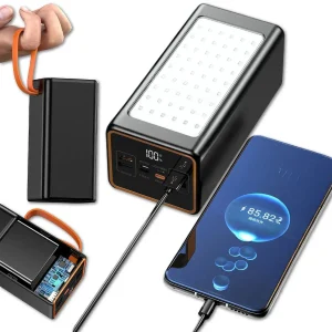 Мощный Power Bank 70000 mAh с быстрой зарядкой XP-51 20W, кемпинговой LED-лампой и цифровым дисплеем — фото 2