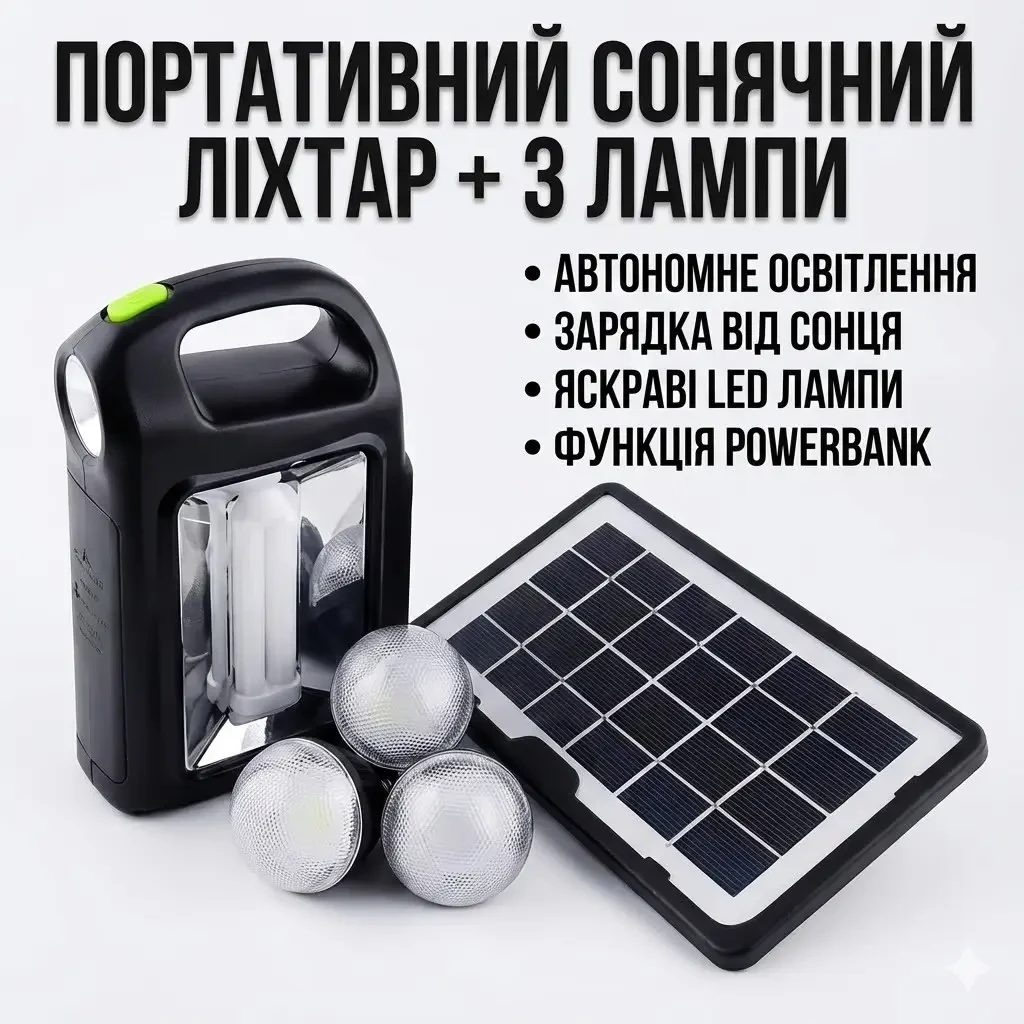 7097211476_utsenka-mnogofunktsionalnyj-fonar УЦЕНКА! Многофункциональный фонарь CClamp CL-02, 6 режимов, солнечная панель, аккумулятор, Power Bank (Плохая упаковка 3470) - Зображення 1