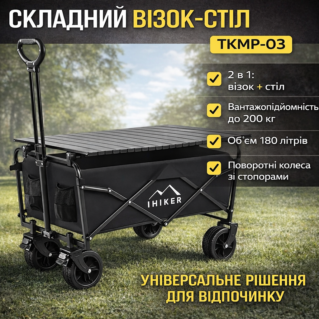 Складна тележка-стол 92х50х55см на колесах до 200кг TKMP-03 Складна тележка-стол 92х50х55см на колесах до 200кг TKMP-03