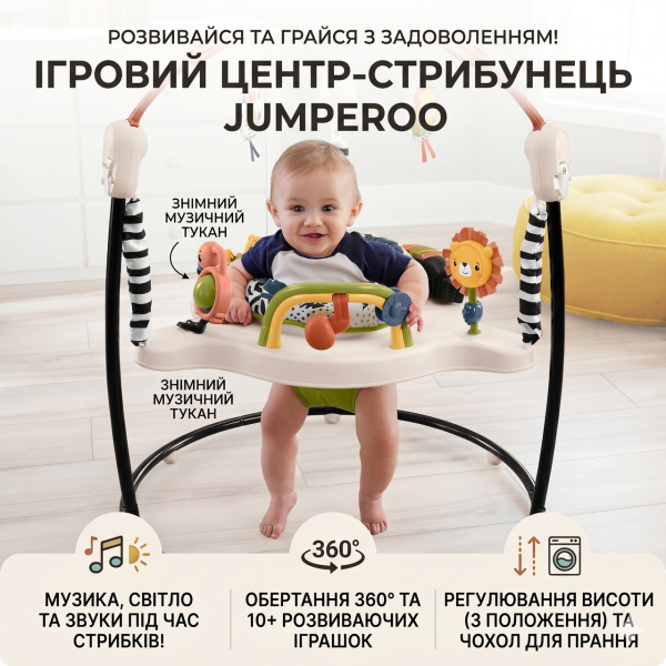 Дитячий ігровий центр Fisher-Price Jumperoo з підсвіткою та звуком