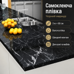 Самоклеящаяся Пленка Черная Мрамор для Кухни Kitchen Sticker Мраморная Наклейка 3м на 60см