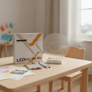 Светодиодный планер-ночник / Планшет для рисования круглый / LED доска для заметок + маркеры — фото 2