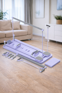 Тренажер для пилатеса Реформер MM3000 Для пресса/ног/приседания, с резинками Фиолетовый