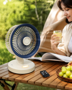 Портативный вентилятор SkyBerg с LED-подсветкой / Переносной настольный вентилятор + пульт ДУ — фото 2