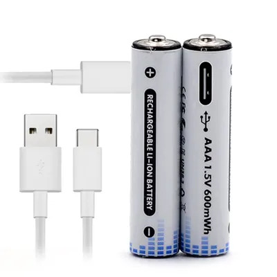 Комплект батареек 2хААА с разъемом Type-C на 1.5V/1350mWh