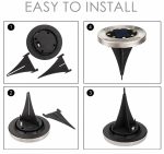 Садовый уличный светодиодный фонарь-подсветка на солнечной батарее Solar Pathway Lights 4шт 7см — фото 4