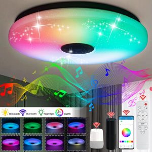38см светодиодный RGB потолочный светильник bluetooth + пульт дистанционного управления — фото 2