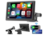 Беспроводной автомобильный экран CarPlay / Портативный автомобильный видеоплеер, совместимый с Apple CarPlay и Android Auto, 7-дюймовый сенсорный IPS-экран для автомобильной стереосистемы с GPS-навига — фото 2