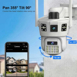 Wi Fi камера видеонаблюдения 3 линзы SD 39 APP V380pro — фото 4