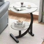 Белый двухъярусный мраморный кофейный столик DASH-64229 40х30х60 см — фото 4