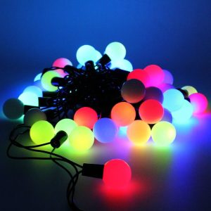 Гирлянда матовый шарик 40LED 5м (флеш) 18мм, Новогодняя бахрама, Светодиодная гирлянда, Уличная гирлянда — фото 2
