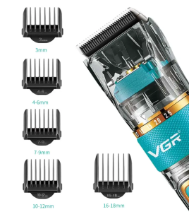 Машинка для стрижки VGR V 695 / Аккумуляторная машинка для стрижки волос + 6 насадок, с USB / Беспроводной триммер для стрижки — фото 2