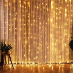 Гирлянда Водопад USB штора 3х2м, теплый белый, 200 LED + пульт / Новогодняя светодиодная гирлянда на окно — фото 2