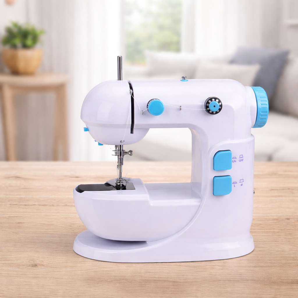 Электрическая швейная машинка с 2 скоростными режимами, Машинка для шитья одежды настольная с двойной нитью Электрическая швейная машинка с 2 скоростными режимами, Машинка для шитья одежды настольная с двойной нитью