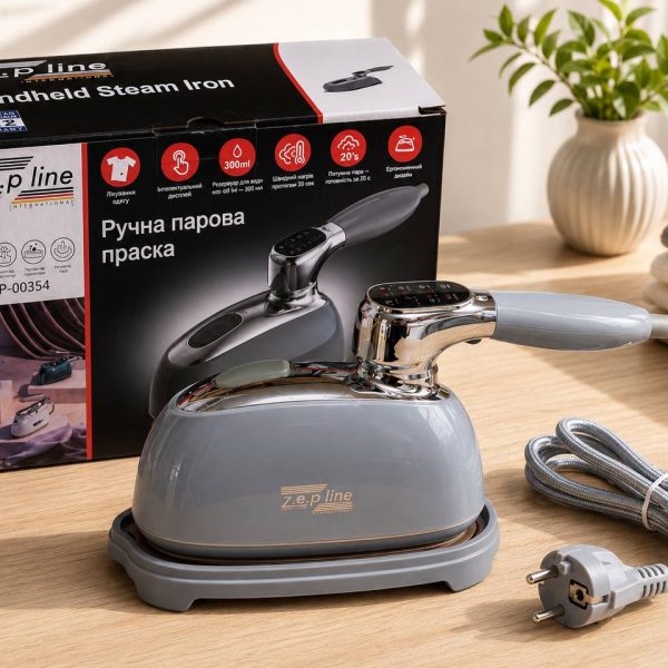 Ручной паровой утюг 2000 Вт Zepline / Отпариватель с LED экраном ZP-00354 Серый