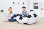 Надувное кресло-пуф Inflatable Sofa / Надувное кресло-мешок 110×110×85 см Черно-белый — фото 6