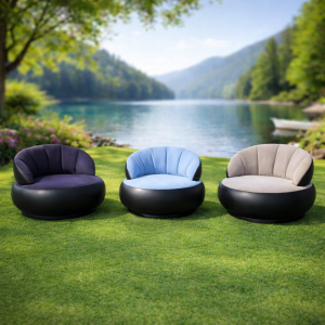 Надувное кресло AIR SOFA / Надувное велюровое кресло 80×80×67см