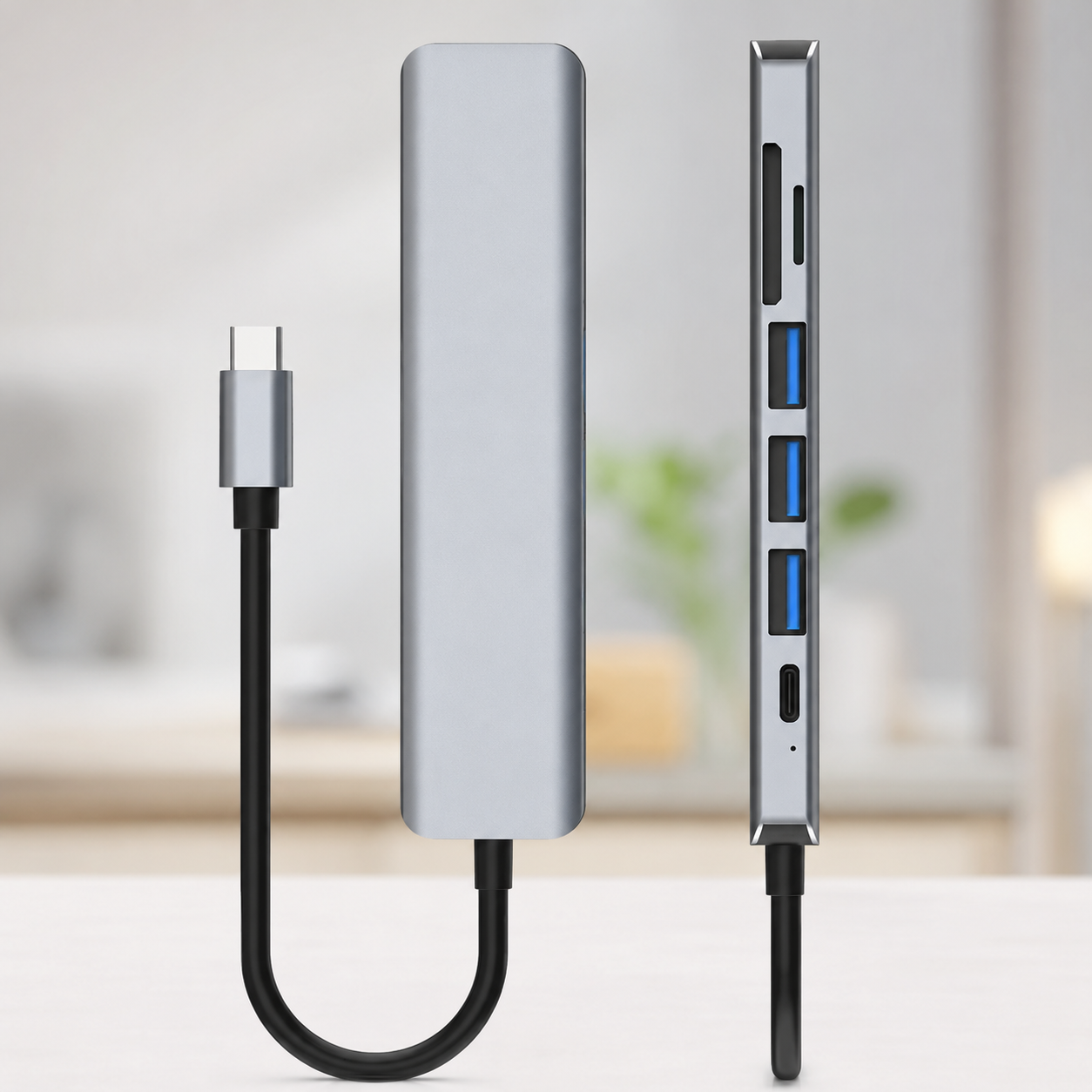 42659630035520_044c2f89d1 USB хаб 7в1 / Мультифункциональный юсб хаб / Разветвитель USB - Зображення 1