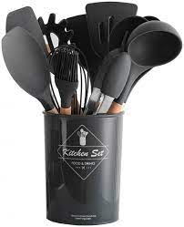 Набор кухонных принадлежностей силиконовый Kitchen Set RB-2239 черный(12 предметов)