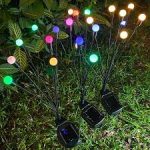 Солнечный фонарь для сада 70см 6 LED / Садовый светильник Светлячок разноцветный 2шт — фото 4