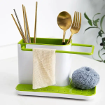 Универсальный органайзер для кухни на раковину 3 в 1 DAILY USE, для щеток, губок, мыла и полотенец — фото 4