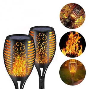 Садовый светильник Solar flame 22см / Водонепроницаемый фонарь факел 1шт — фото 2