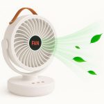 Аккумуляторный мини вентилятор VU-05/FS-25 с поворотом / Вентилятор Mini fan с LED-подсветкой и USB — фото 2