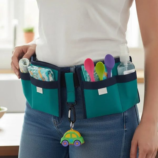 Поясная сумка для мам 4 кармана / Органайзер на пояс для мам до 112 см Waist Diaper Bag / Сумка органайзер для мамы