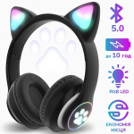 Беспроводные наушники Cat STN-28 / Гарнитура с микрофоном FM радио Bluetooth черный — фото 2